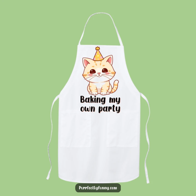Funny Party Cat Apron - Cook Up Fun with this Hilarious Whisker Celebration Kitchen Gift