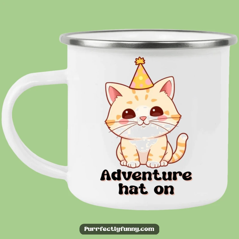 Funny Party Cat Camping Mug - Enjoy the Outdoors with this Whisker Celebration Mug Gift