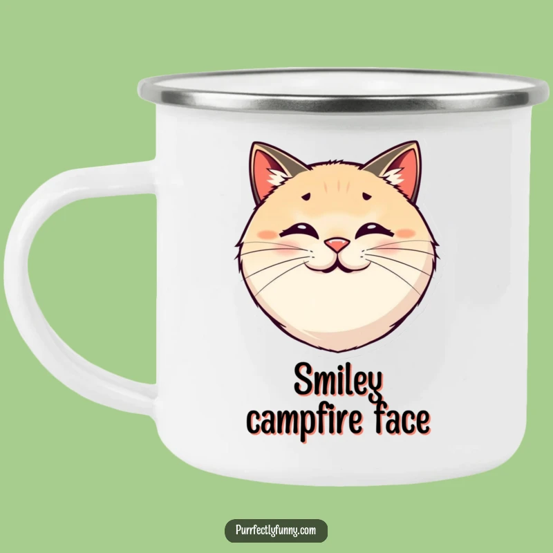 Funny Smiling Cat Camping Mug - Bouncy Whiskers Drinkware