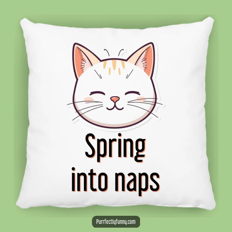 Cozy Funny Spring Whisker Cat Pillow: Soft Comfort with Bouncy Charm