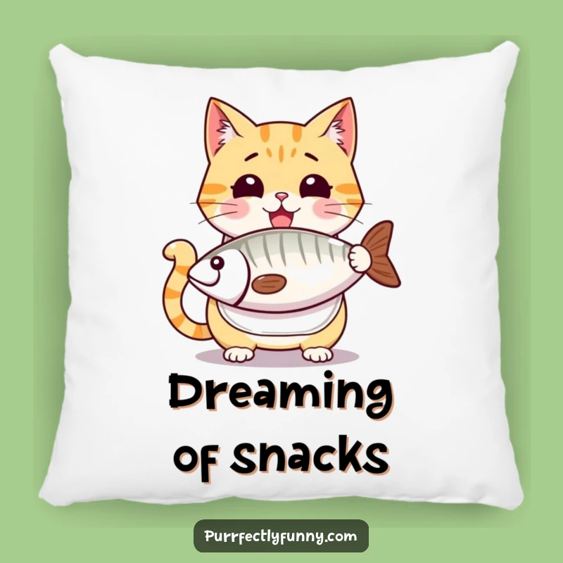 Funny Cat Fish Treat Pillow - Cozy Anticipation, Perfect Gift for Cat Lovers' Comfort