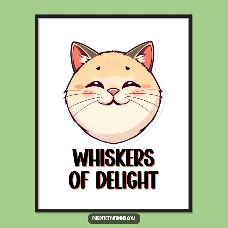 Funny Smiling Cat Face Digital Art - Instant Cheer Download