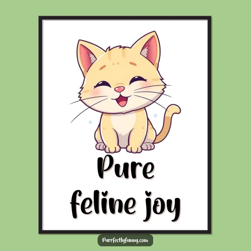 Funny Spiral Whisker Cat Poster: Whimsical Wall Art for a Cheerful Space