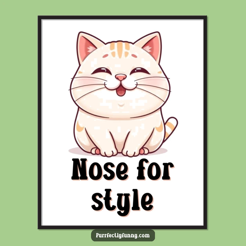 Funny Wobbly Whisker Cat Poster: Add Whimsy to Your Walls