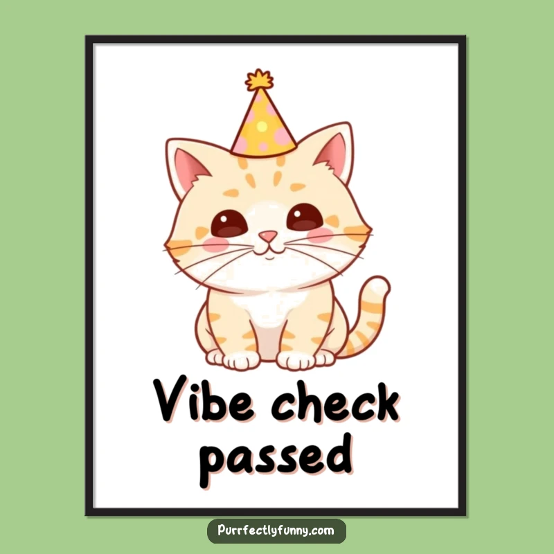 Funny Party Cat Poster - Decorate with this Hilarious Whisker Celebration Art Print Gift