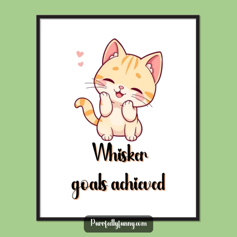 Funny Cat Batting Whisker Poster: Whimsical Wall Art for Cat Lovers