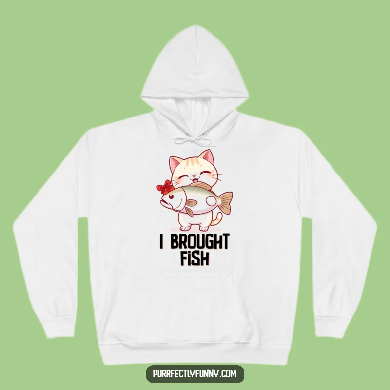 Cozy Funny Cat Fish Hoodie - Warm and Hilarious Gift for Cat Lovers