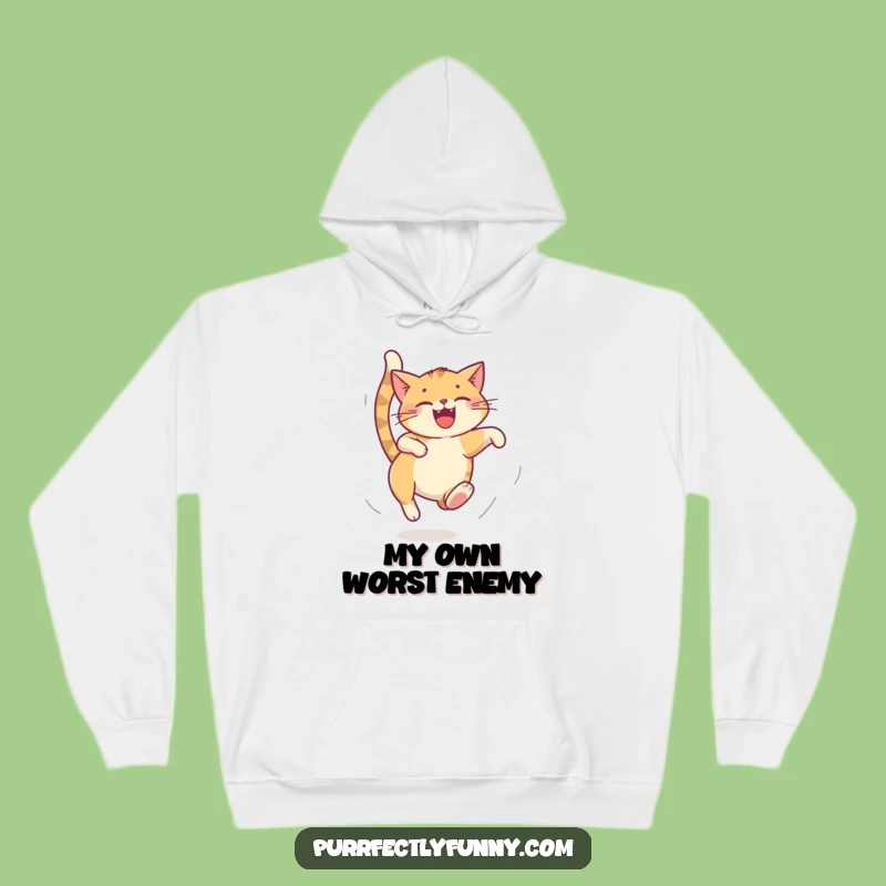 Funny Dizzy Cat Tail Chase Hoodie - Cozy Up in Playful Fun!