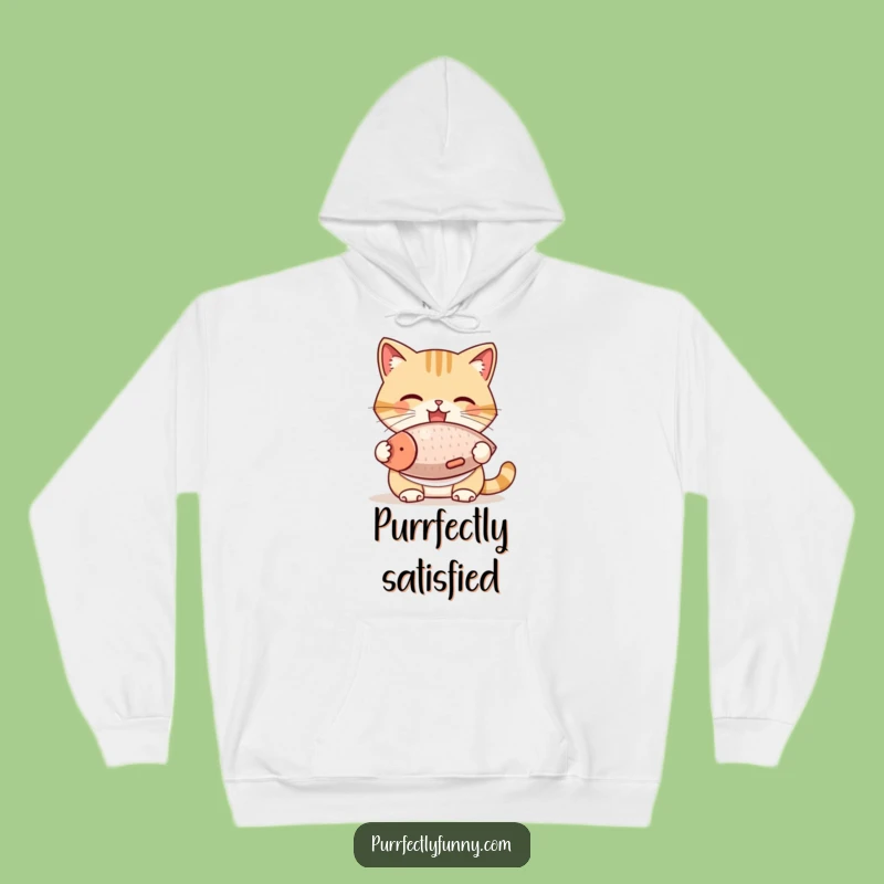 Funny Cat Bib Fish Treat Hoodie - Cozy & Comical Winter Wear