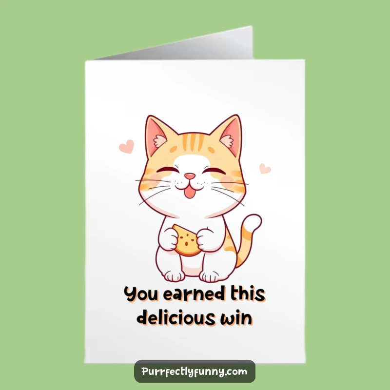 Free Printable Congrats Card: Cat Lip Smacking Funny Downloadable Gift
