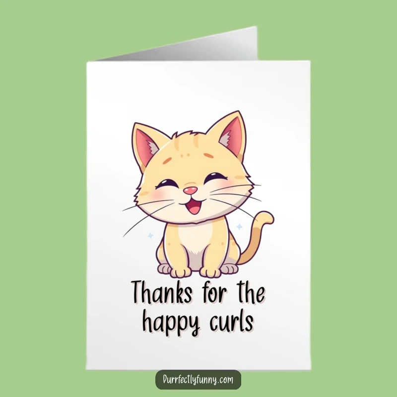 Free Printable Thank You Card: Spiraled Whisker Cat, Sweet Downloadable Note