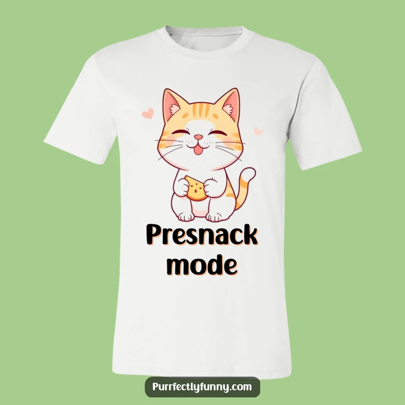 Funny Anticipation Cat T-Shirt: Snack Attack Ready - Great Funny Gift!