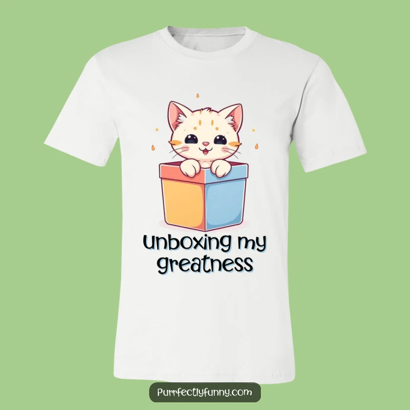 Funny Cat Gift Box T-Shirt: Surprise Burst, Hilarious Pet Apparel Gift