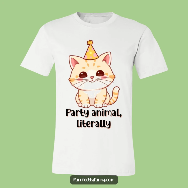Funny Party Cat T-Shirt - Embrace the Celebration with this Whimsical Whisker Tee Gift