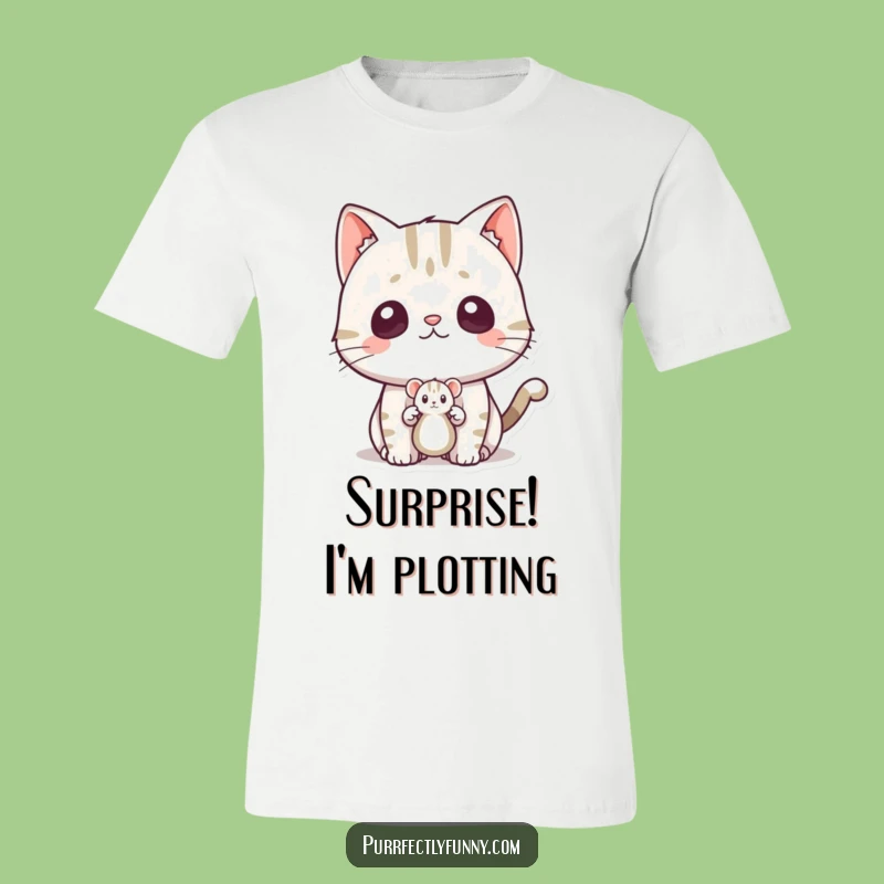 Funny Surprised Cat T-Shirt - Hilarious Shocked Feline Tee - Great Gift!